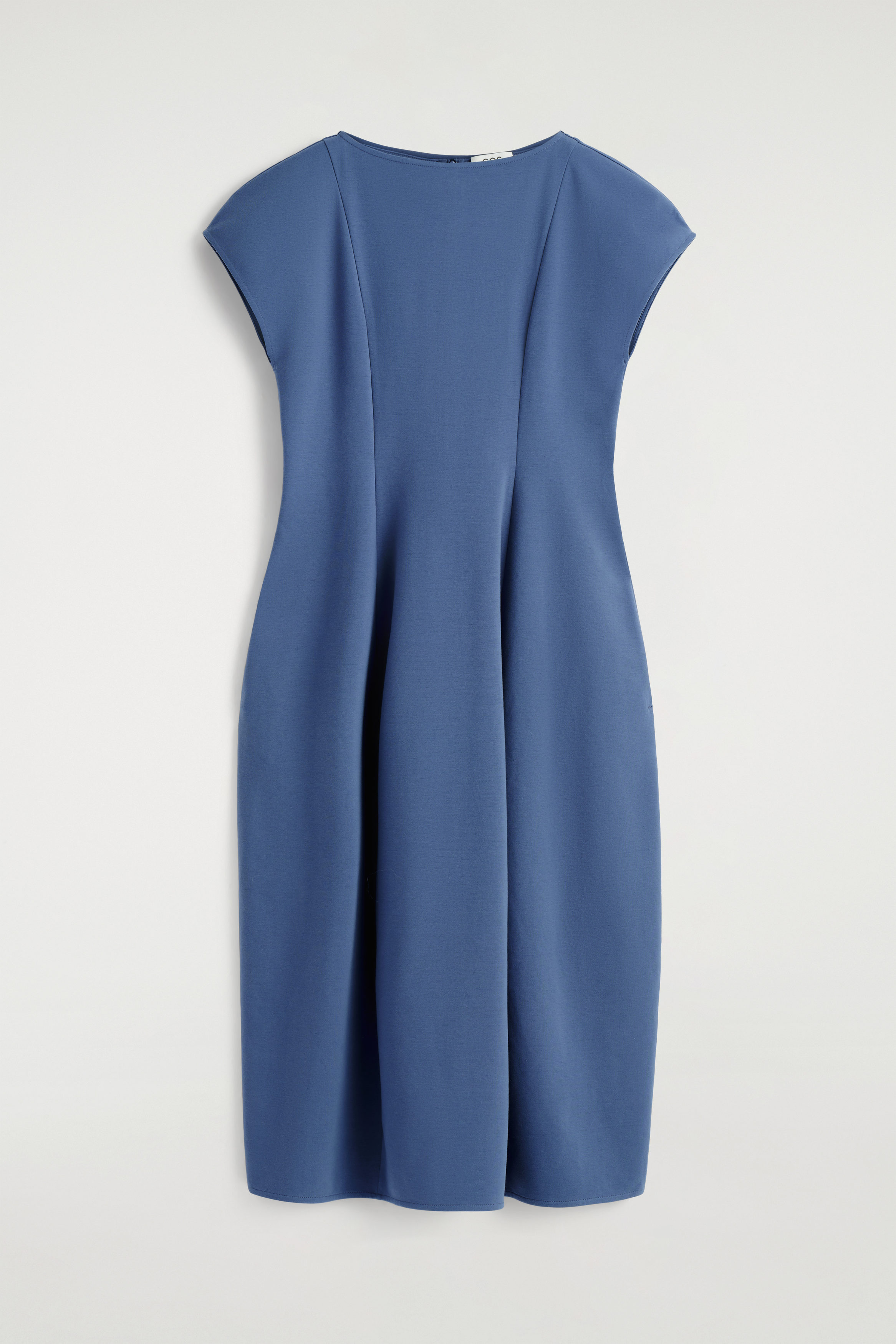 스컬프처럴 저지 미디 드레스