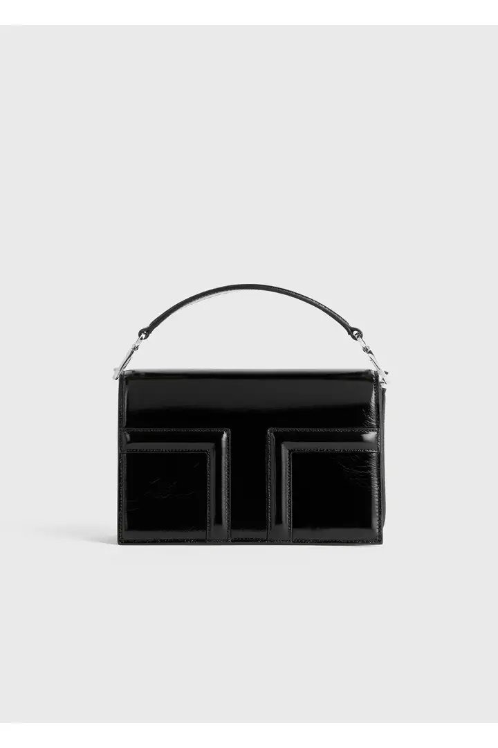 미니 티-플랩 나플락-레더 백 블랙