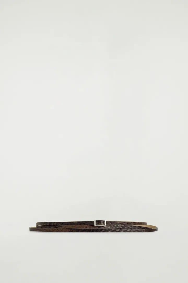 COS default image 1 of 브라운 in 스키니 더블 랩 레더 벨트