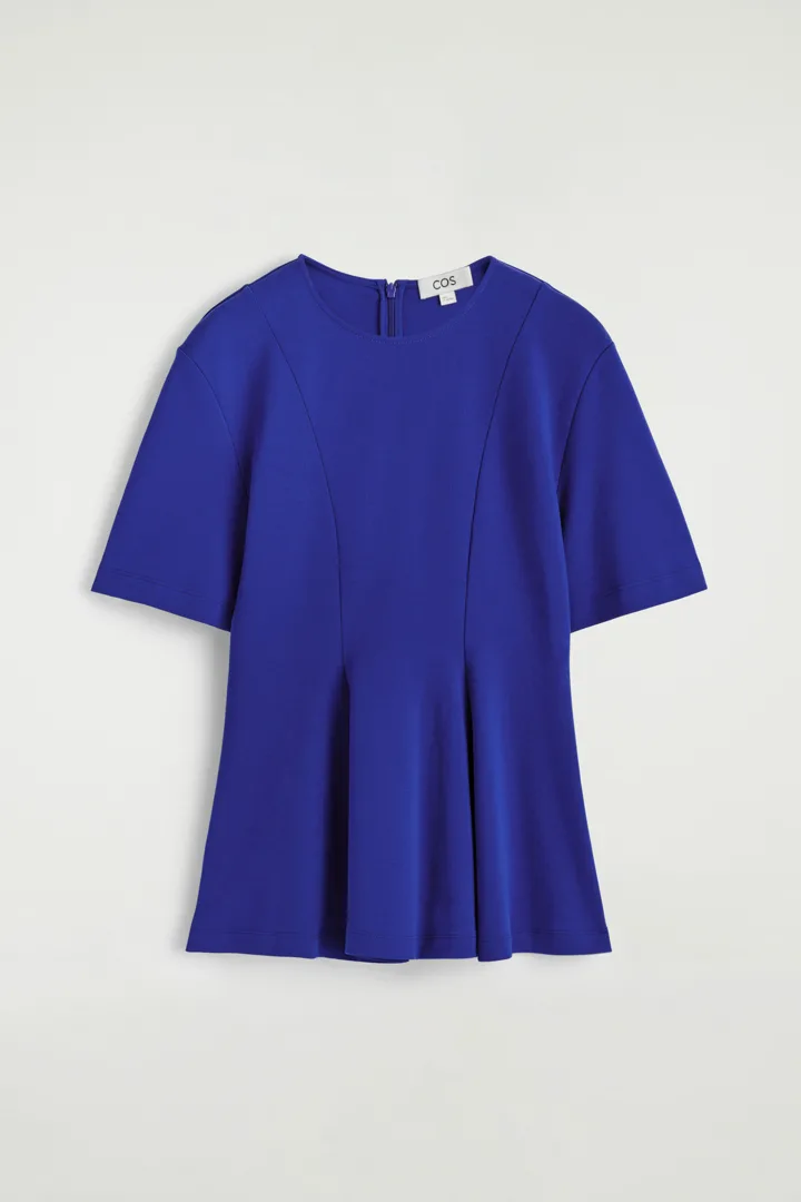 COS default image 35 of 블루 in 웨이스트 코튼 티셔츠