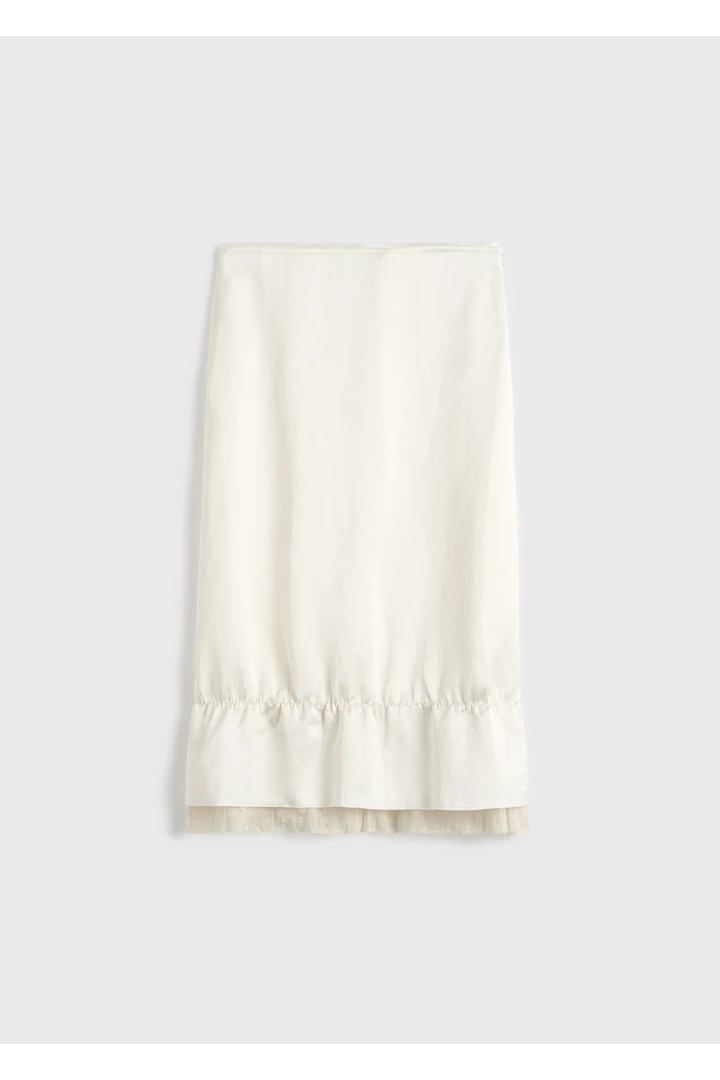 TOTEME default image 6 of 화이트 in 레이어드 새틴 스커트 화이트