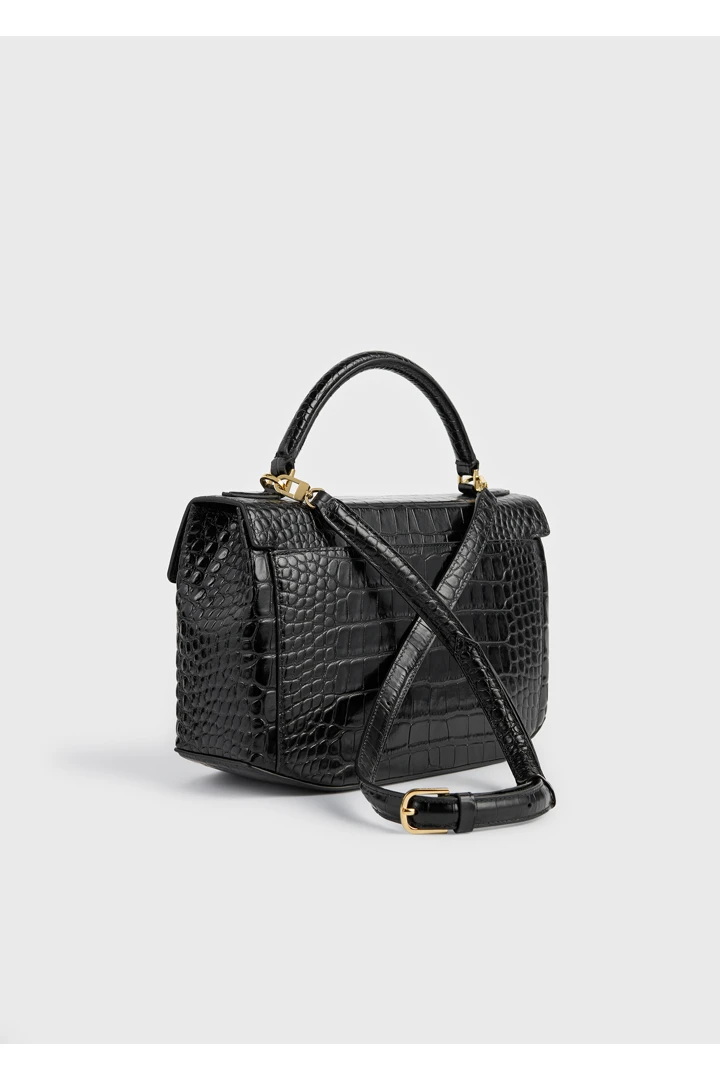 TOTEME 클립 크로커 엠보스드 탑 핸들 블랙의 블랙컬러 6번쨰 이미지입니다.