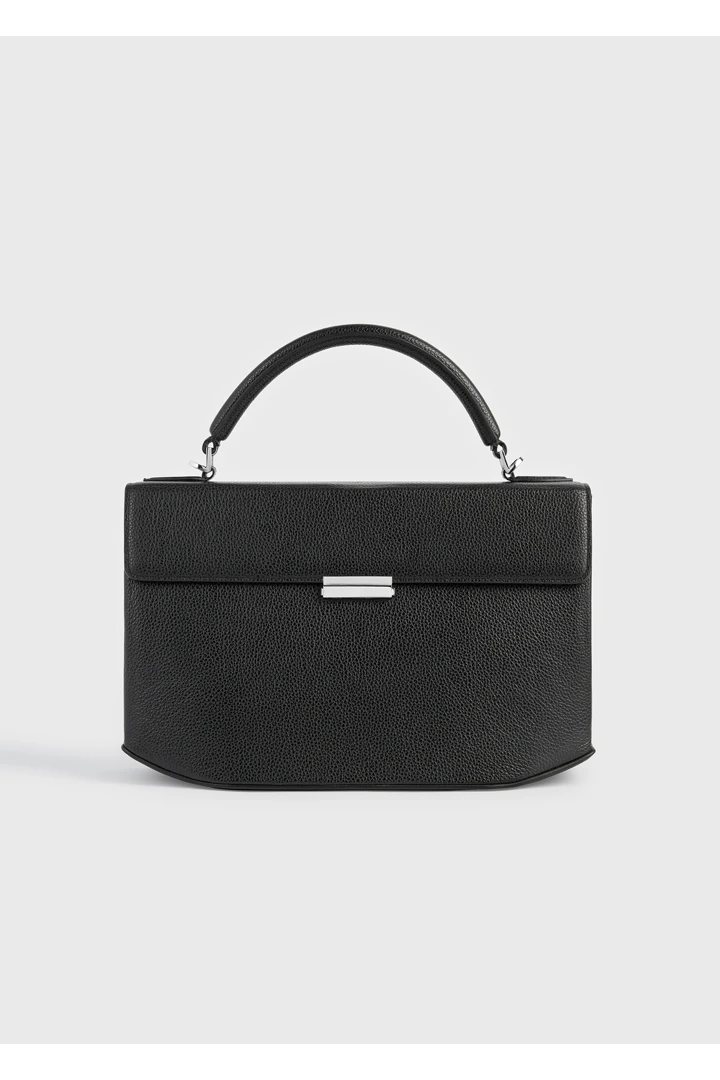 클립 그레인드 레더 탑 핸들 블랙