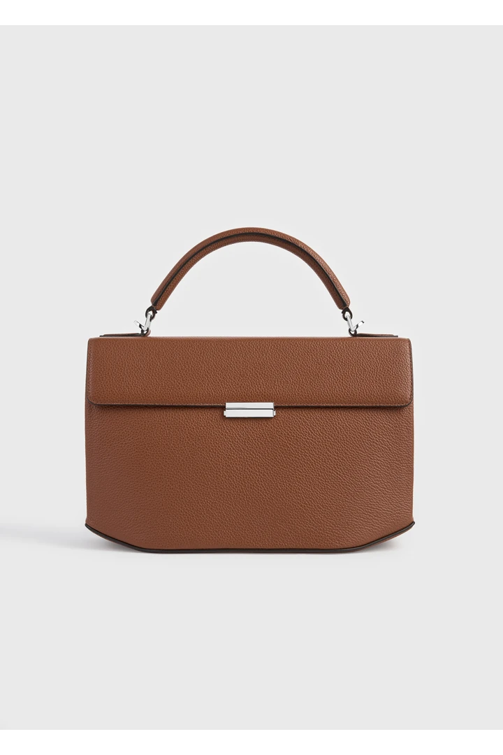 클립 그레인드 레더 탑 핸들 시에나