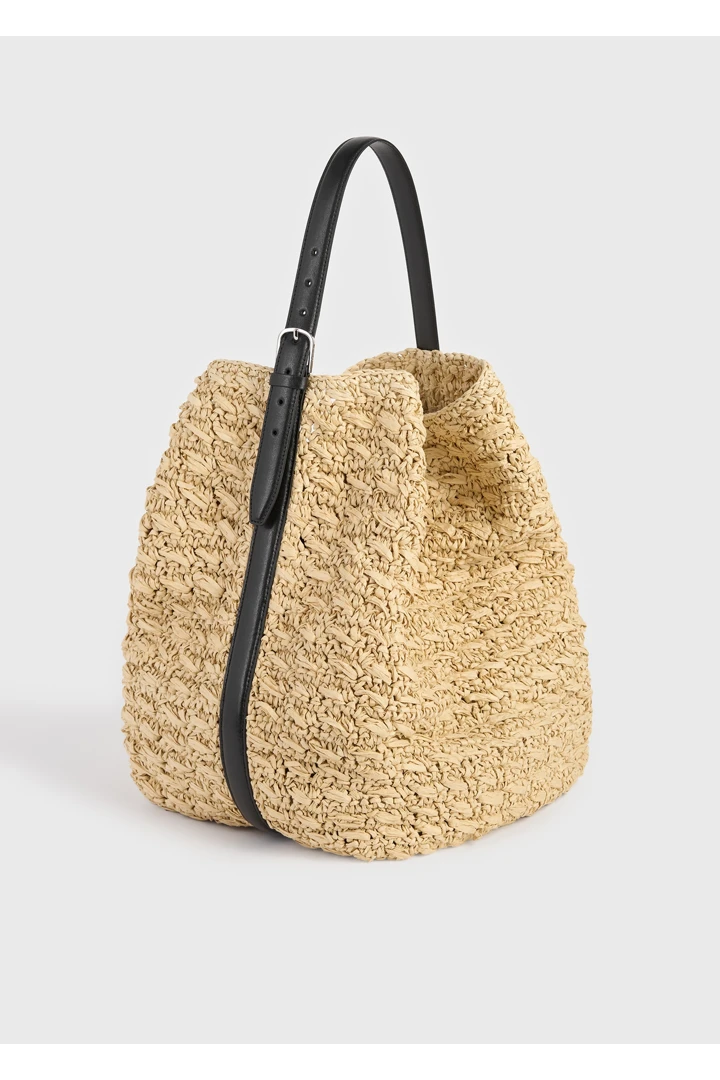 TOTEME 벨티드 페이퍼 토트백 내추럴의 내추럴컬러 6번쨰 이미지입니다.