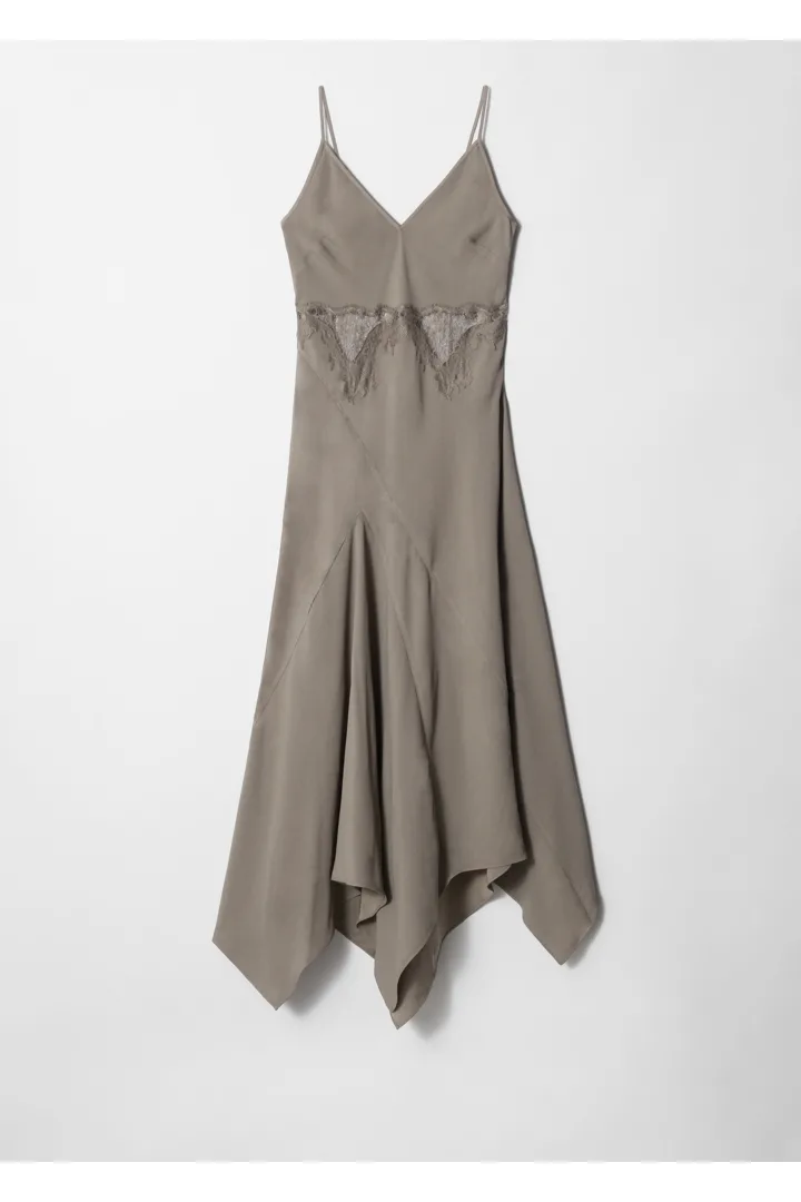 앤아더스토리즈 에이시메트리컬 새틴 슬립 미디 드레스의 몰컬러 Product입니다.