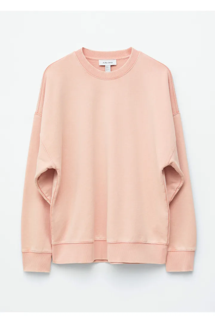 앤아더스토리즈 오버사이즈 본디드 스웻셔츠의 피치-오렌지컬러 Product입니다.