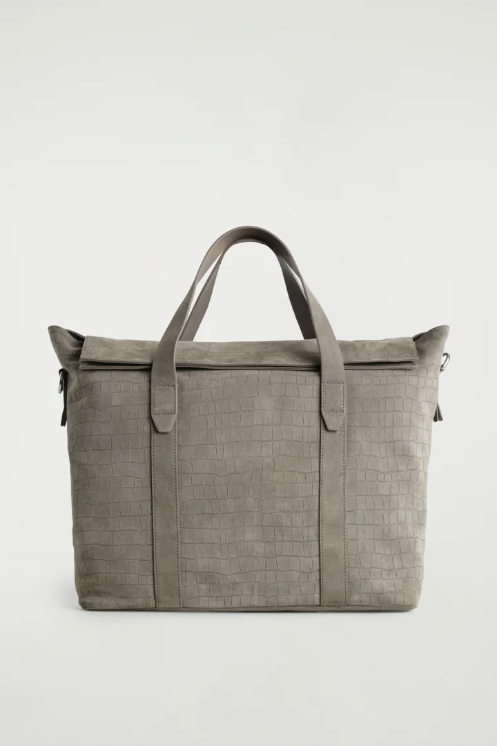 COS default image 2 of 그레이 in BRUNSWICK 메신저 백 - 크록 이펙트 스웨이드