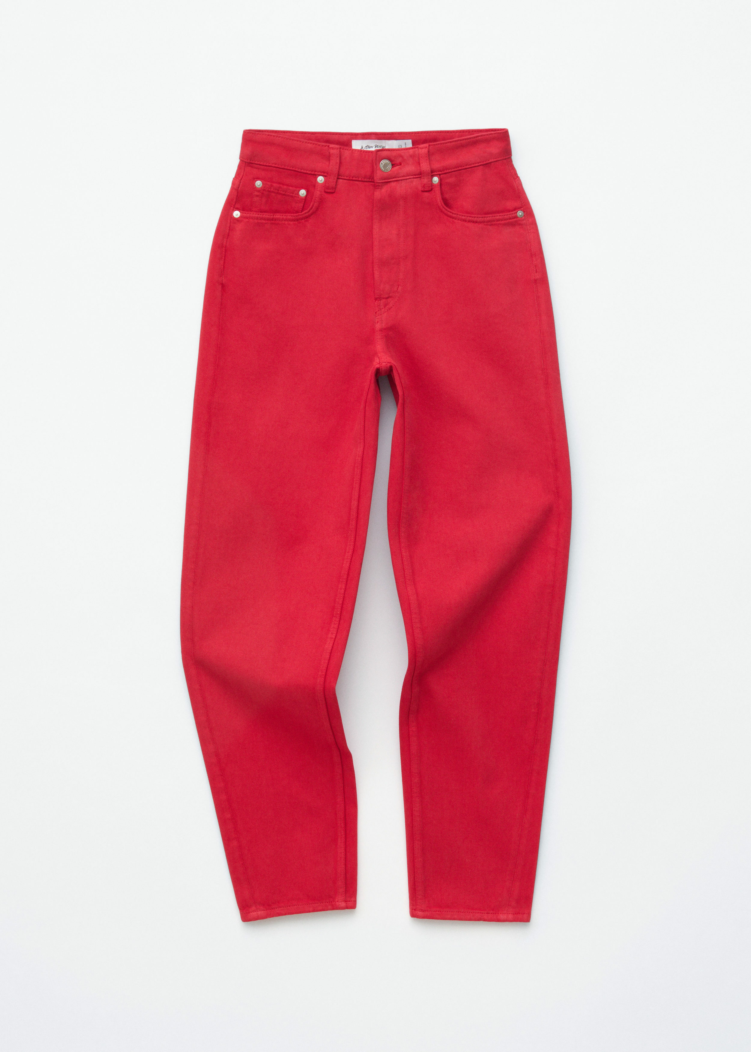 앤아더스토리즈 스트레이트 레그 진의 브라이트 레드컬러 Product입니다.