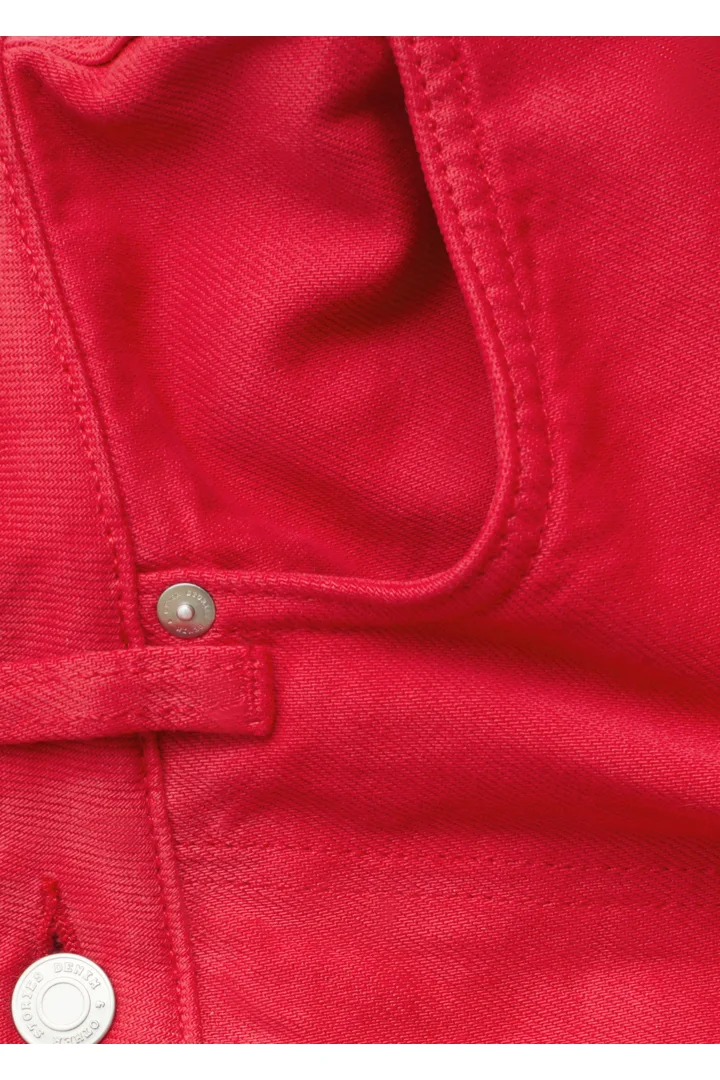 앤아더스토리즈 스트레이트 레그 진의 브라이트 레드컬러 Detail입니다.