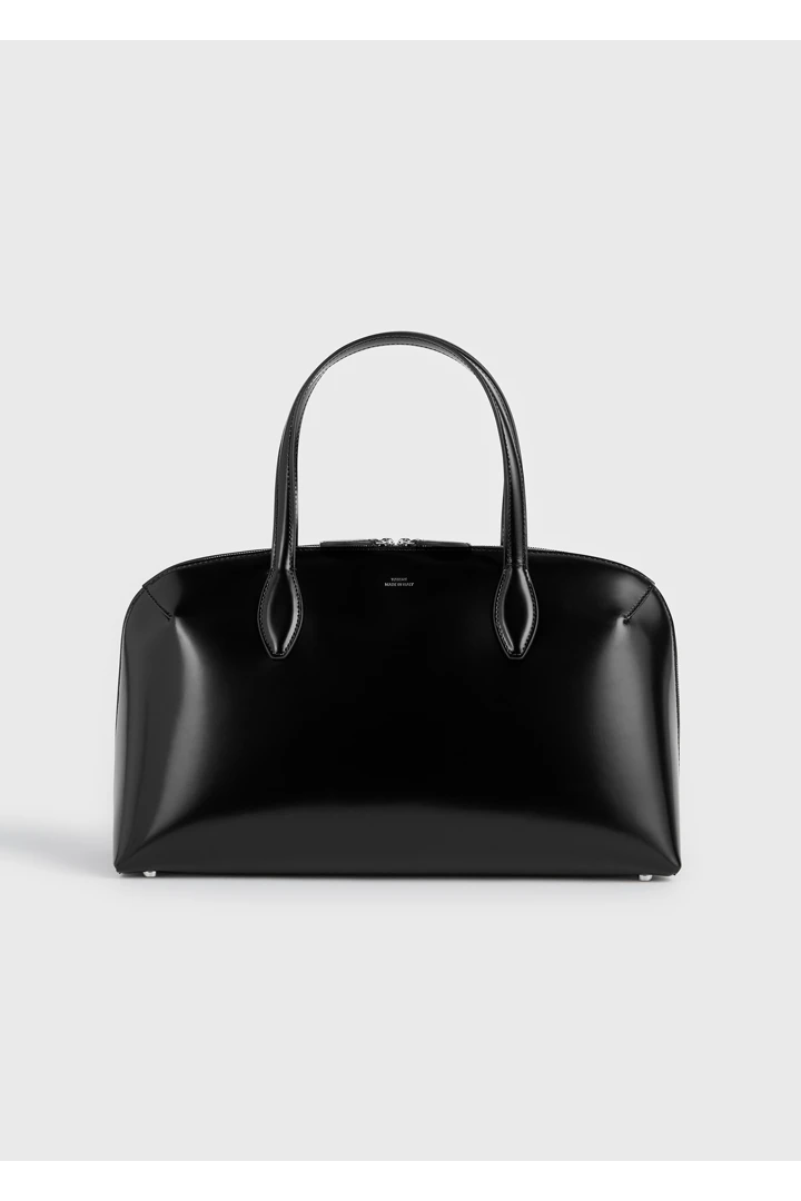 TOTEME 미디엄 박스 레더 데이 토트백 블랙의 블랙컬러 0번쨰 이미지입니다.