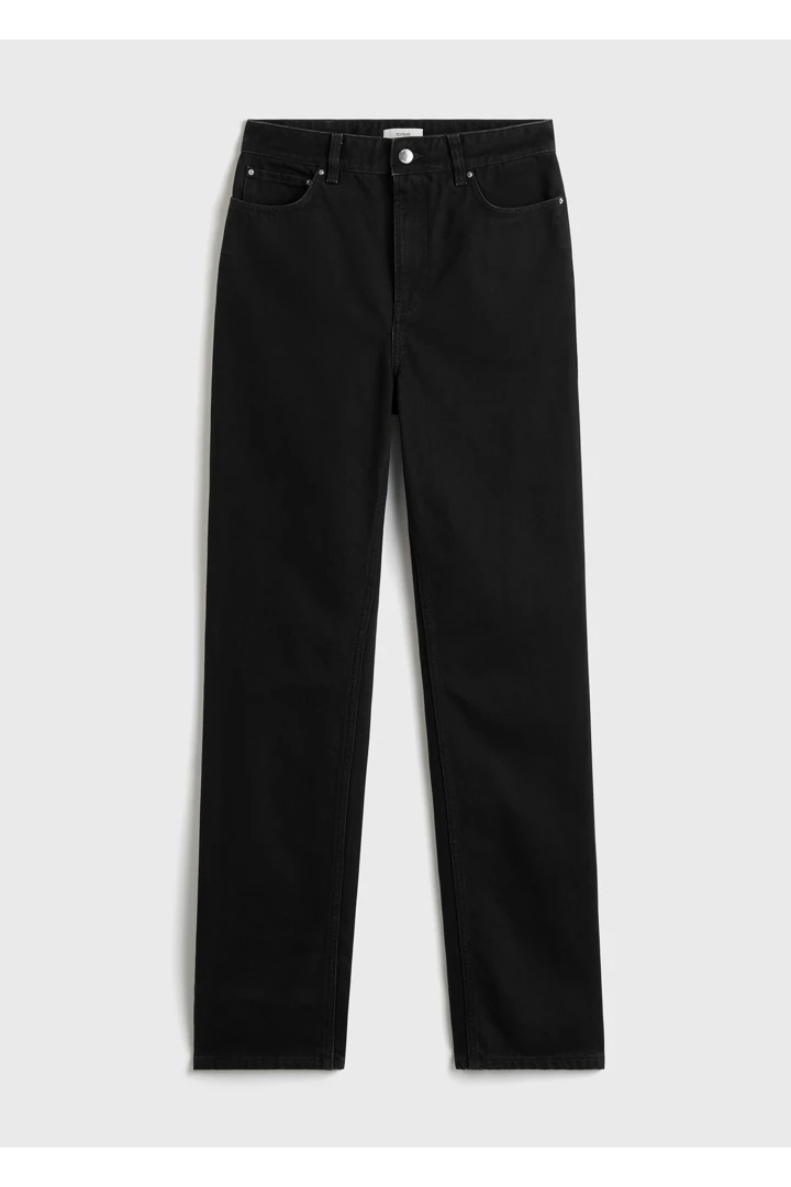 하이 슬림 데님 블랙