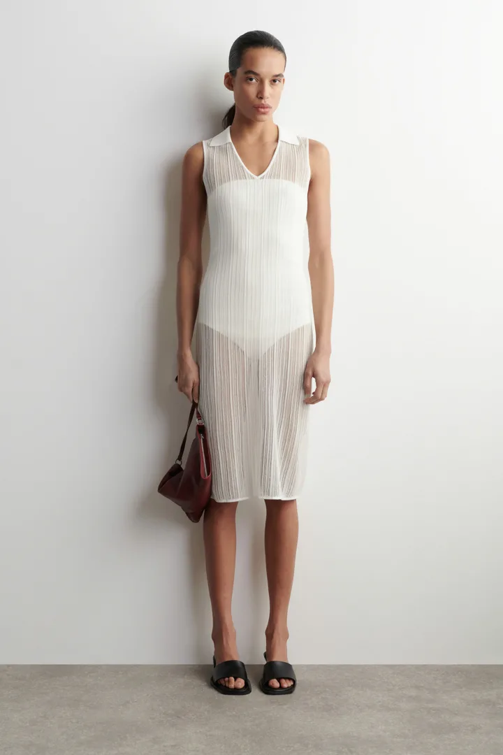 COS default image 3 of 초크 in 쉬어 레이스 니트 드레스