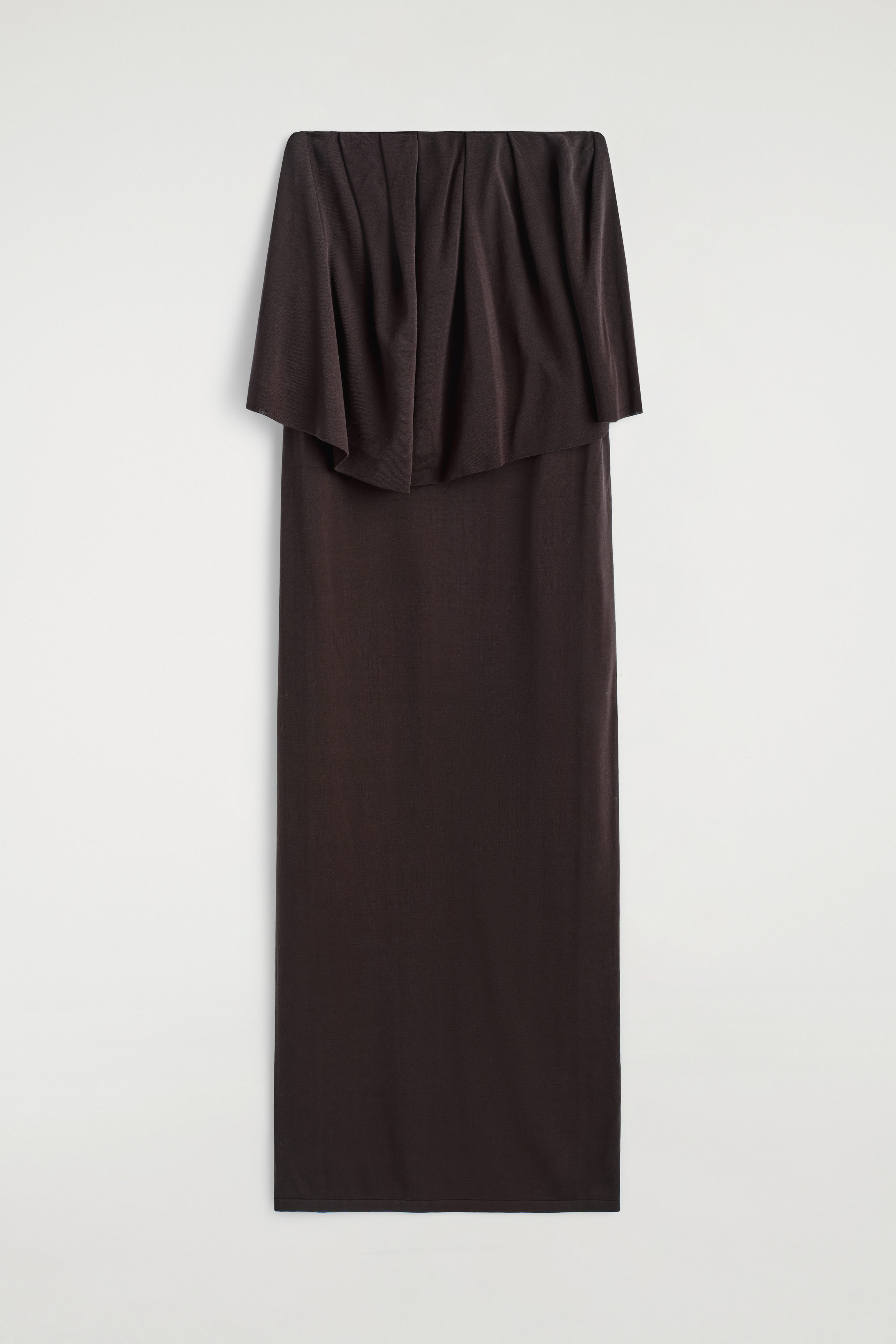 레이어드 쉬어 니트 방도 맥시 드레스