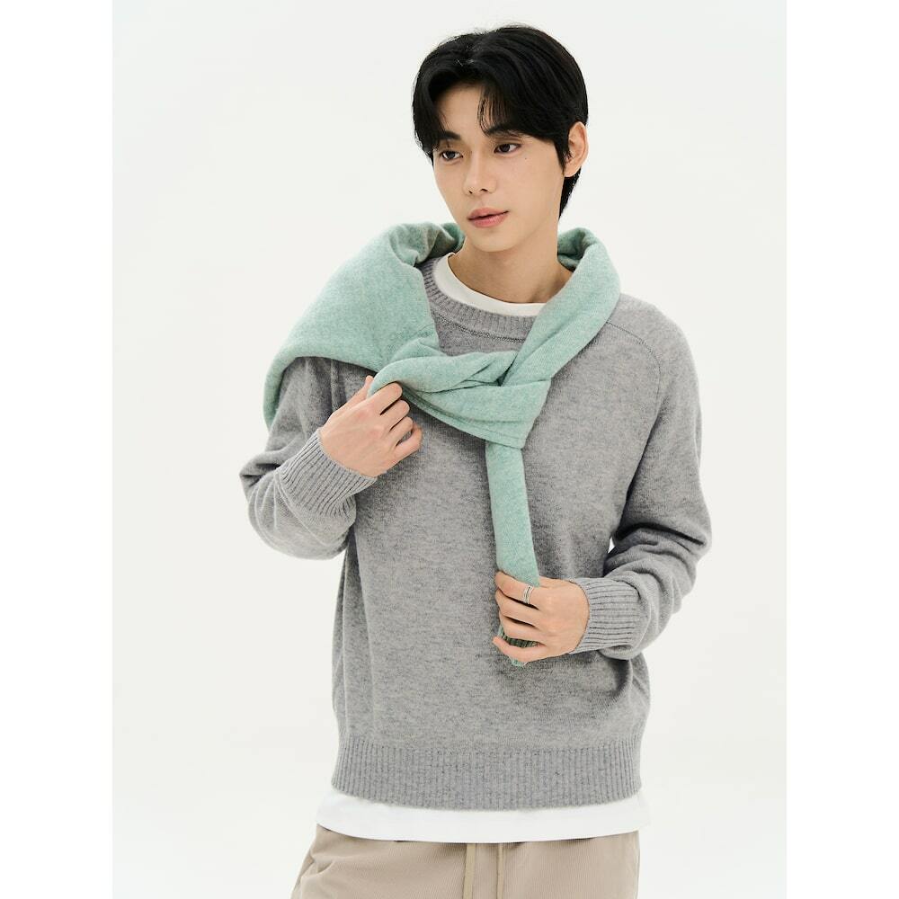 [현대백화점] [H.Point Pay현대백화점카드7%즉시할인~10/11]램스울 크루넥 니트  그레이 456X51MMD3 +할인쿠폰