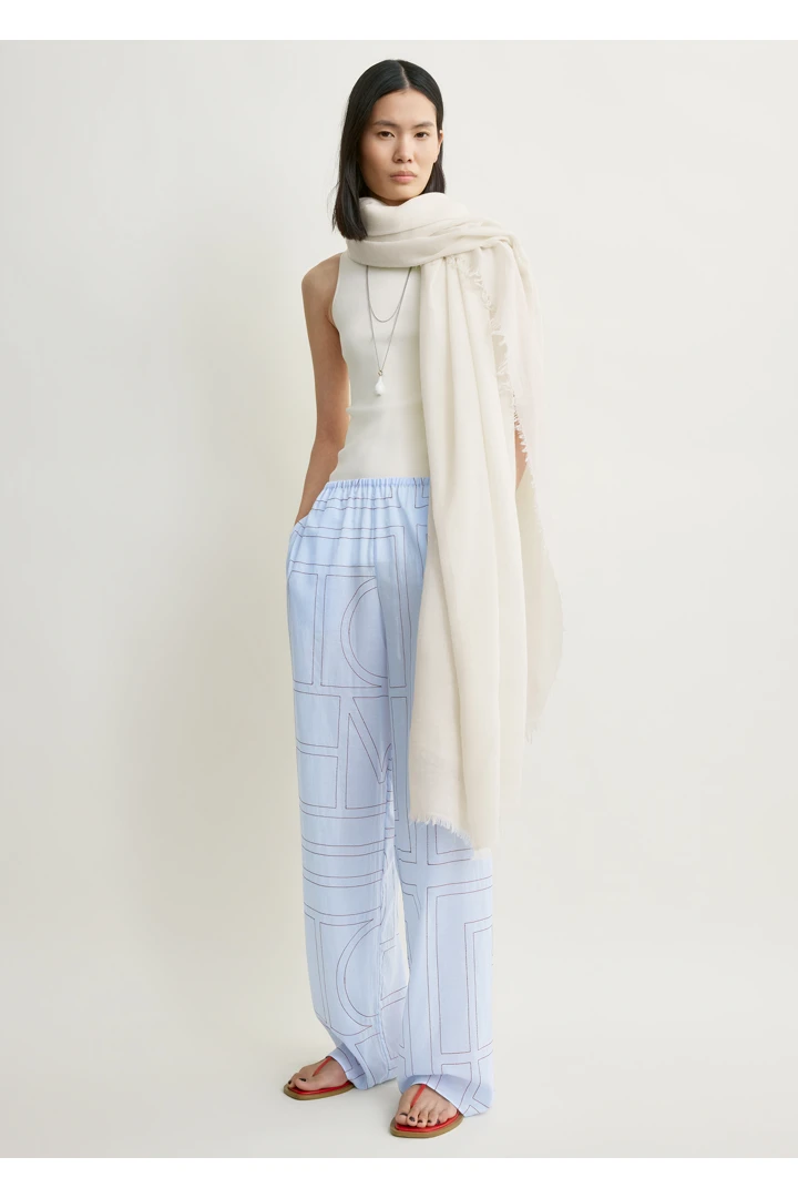 TOTEME 모노그램 코튼 블렌드 파자마 바텀즈 스카이의 스카이컬러 0번쨰 이미지입니다.