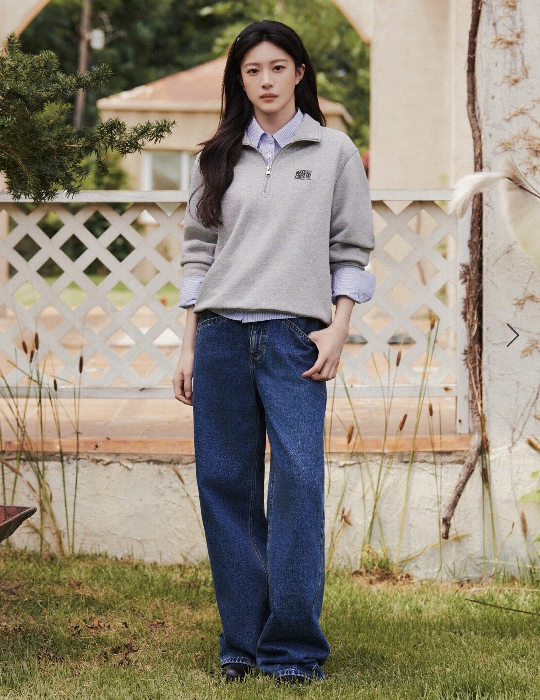 SMALL CLASSIC LOGO HALF ZIPUP SWEATSHIRT heather gray 상품 이미지
