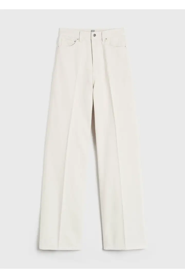 와이드 레그 데님 에크루