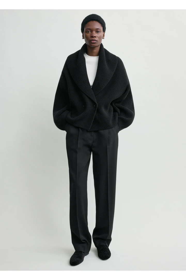 TOTEME default image 12 of 블랙 in 숄 라펠 가디건 블랙