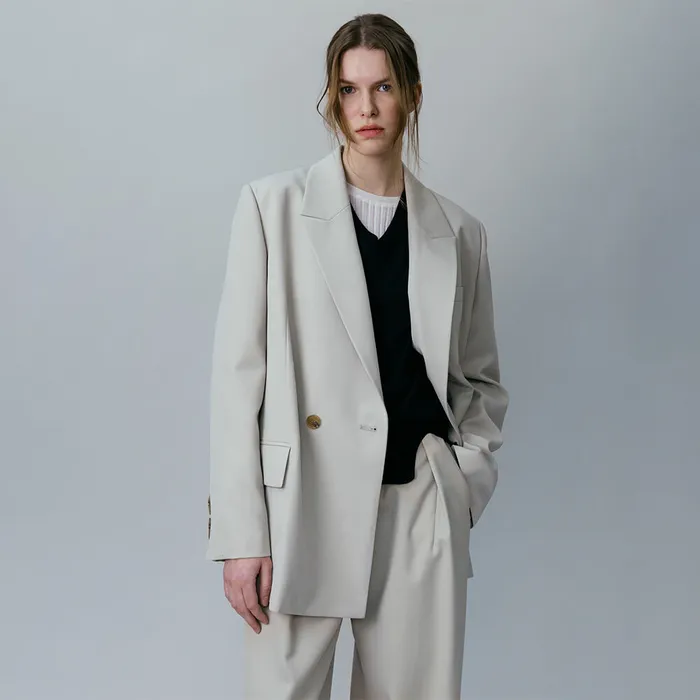 Oversized Double-Breasted Tailored Jacket SW6SJ621-FG 상품 이미지