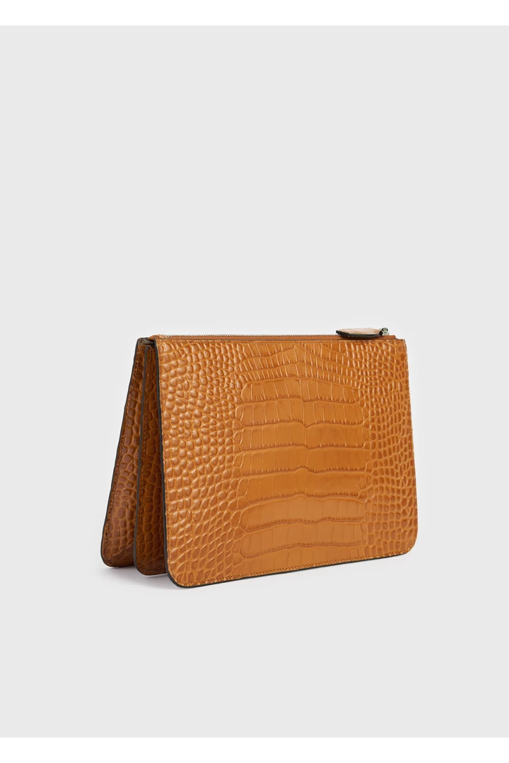 TOTEME 쓰리폴드 크로커 엠보스드 클러치 탠저린의 탠저린컬러 7번쨰 이미지입니다.