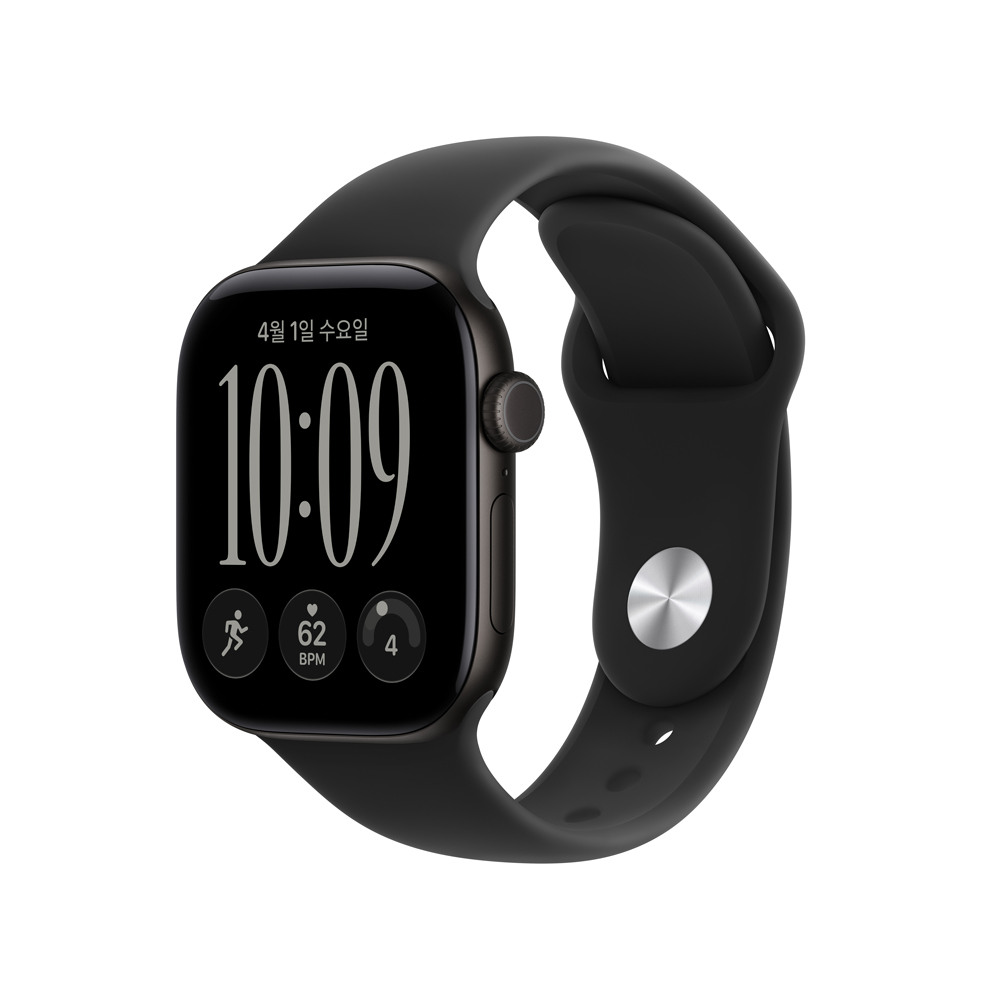 [현대백화점] [H.Point Pay현대백화점카드7%즉시할인~10/25]Apple Watch Series 12 GPS + Cellular 42mm 블랙 알루미늄 케이스와 블랙 스포츠 밴드 - S/M MJG04KH/A