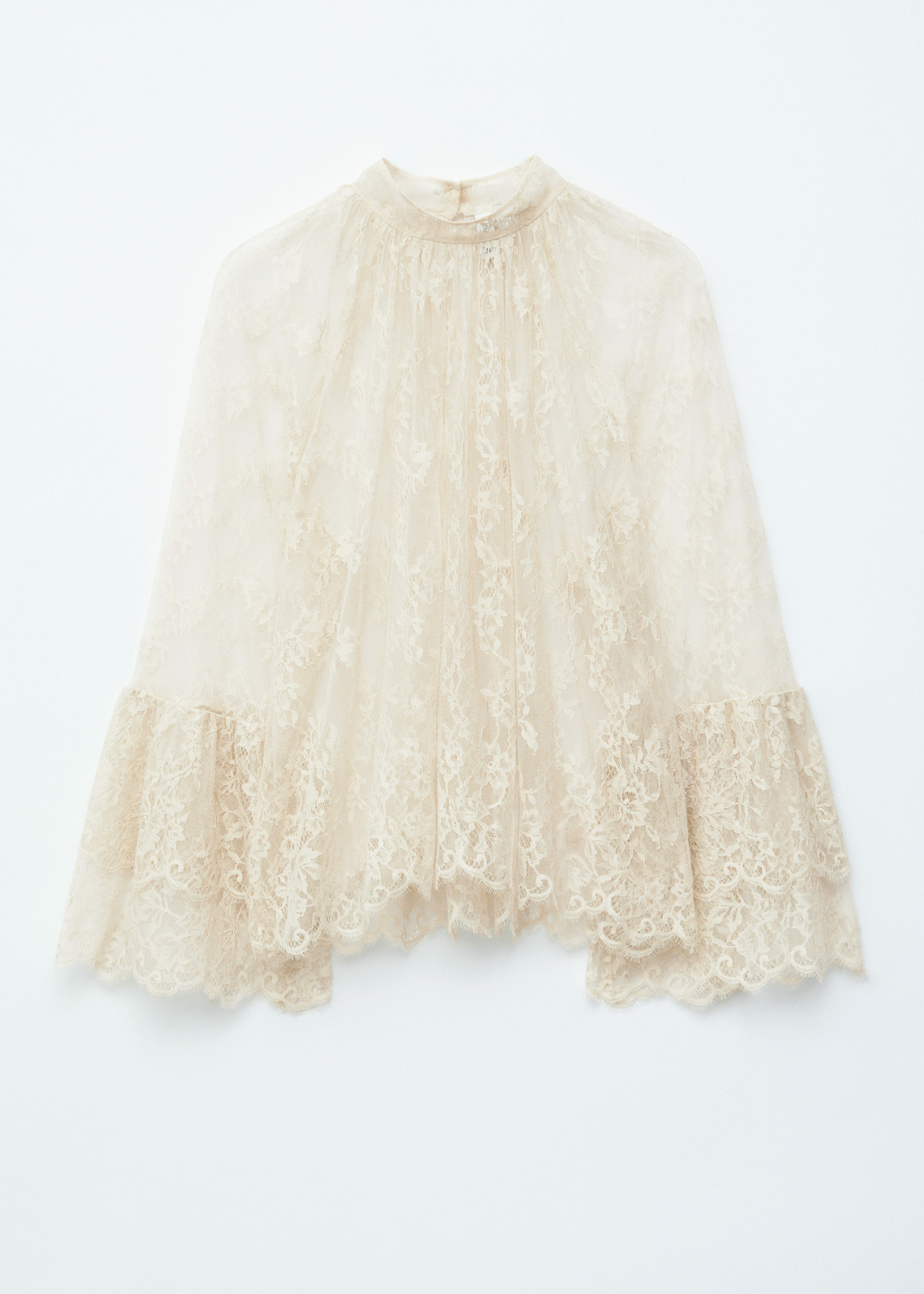 앤아더스토리즈 플라운스 레이스 블라우스의 크림컬러 Product입니다.