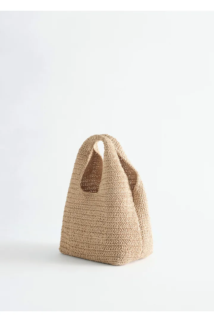 앤아더스토리즈 페이퍼 스트로 미니 토트의 베이지컬러 Product입니다.