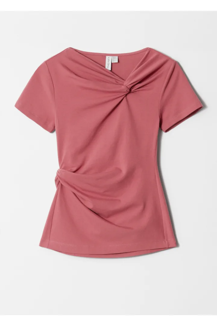 &OS image 2 of 핑크 in 트위스트 디테일 티셔츠