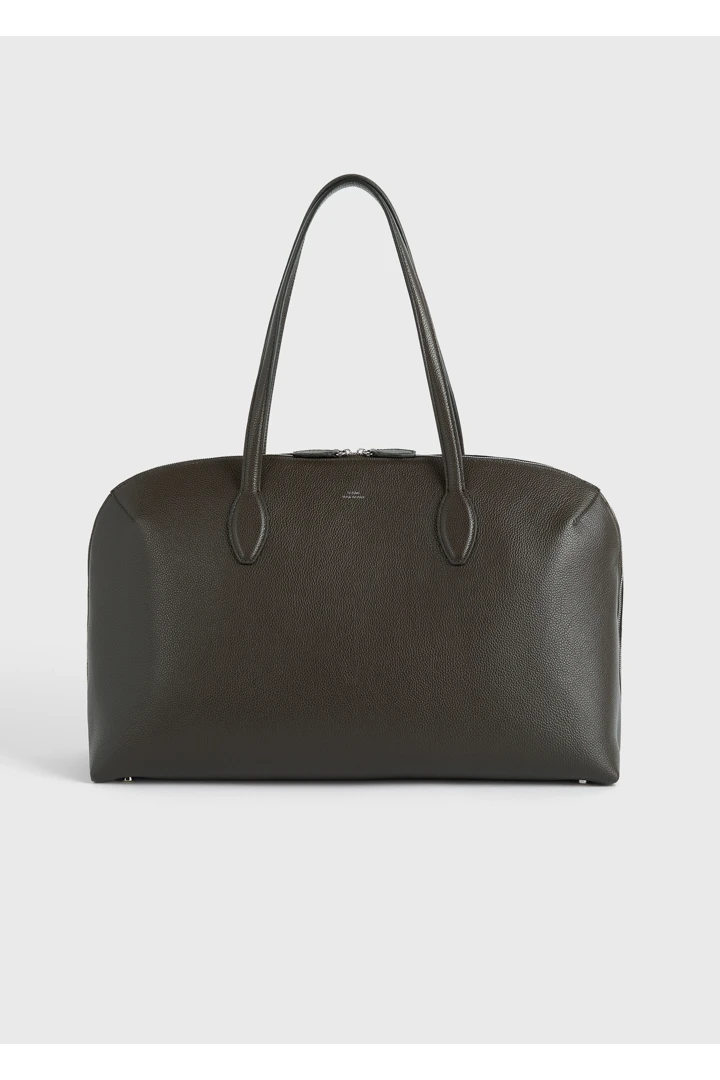 TOTEME 그레인드-레더 데이 토트백 다크 초콜릿의 다크 초콜릿컬러 0번쨰 이미지입니다.