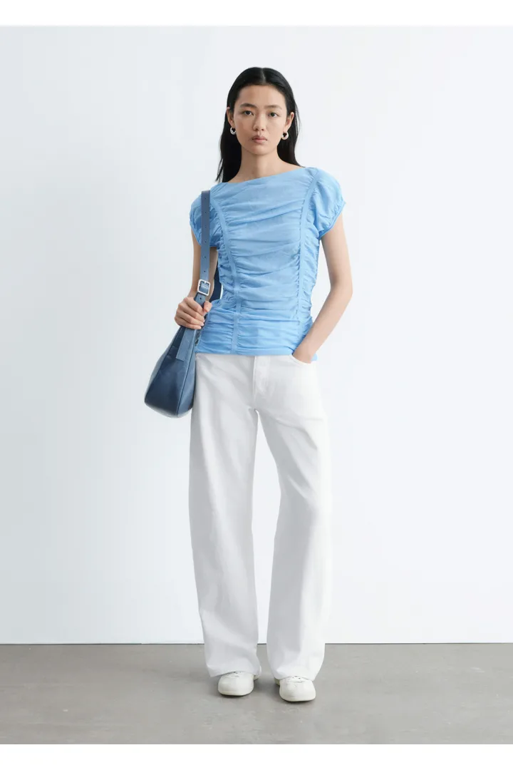 &OS image 13 of 블루 in 루시드 캡 슬리브 탑