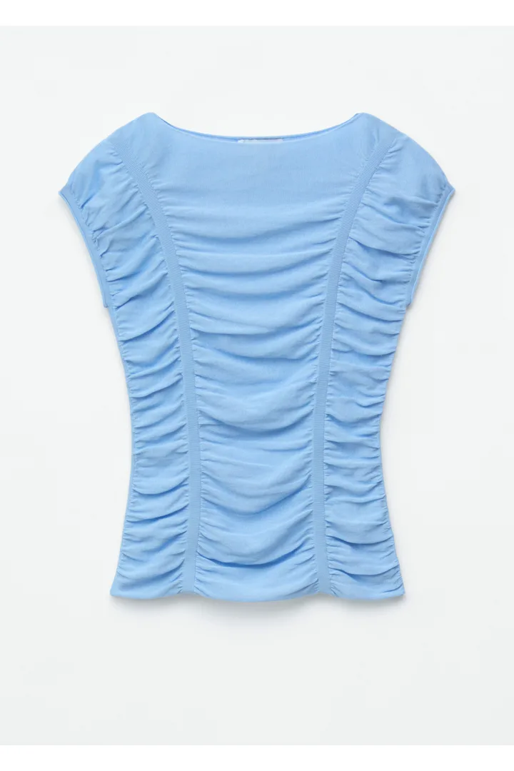 &OS image 13 of 블루 in 루시드 캡 슬리브 탑