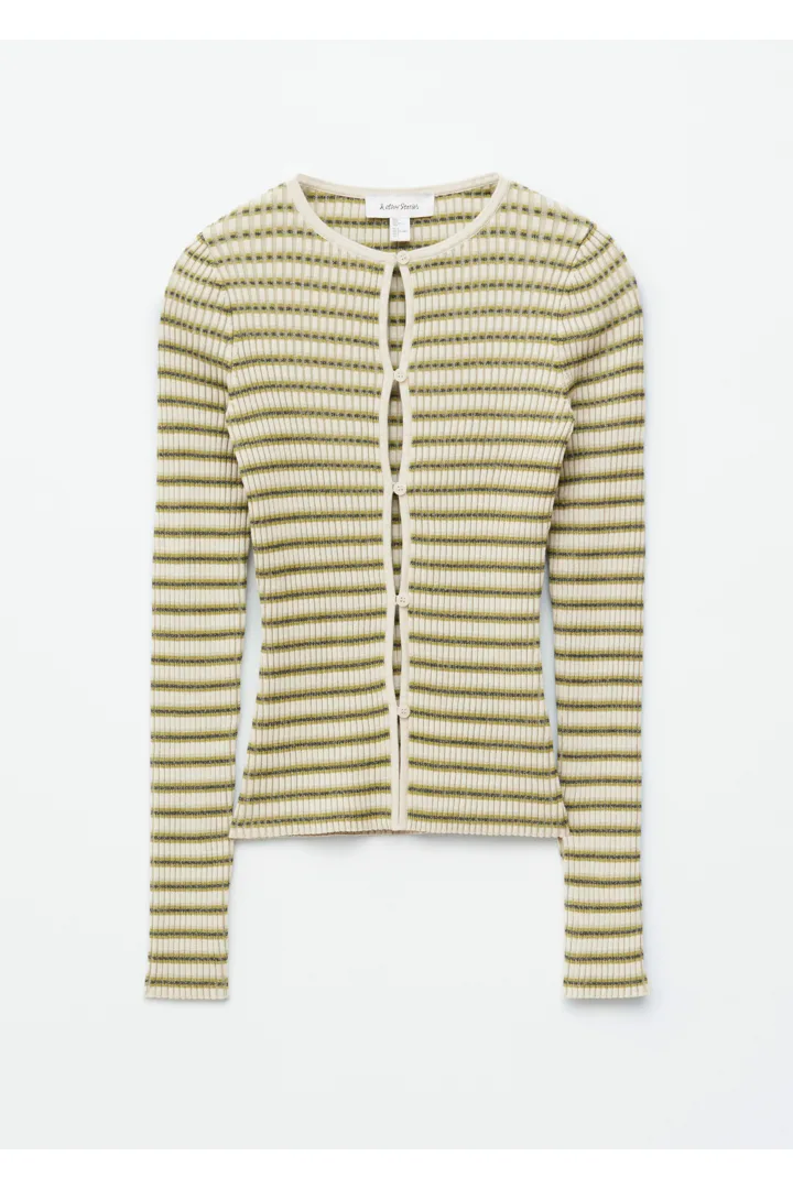 &OS image Style With default 1 of null in 키홀 프런트 립 니트 가디건