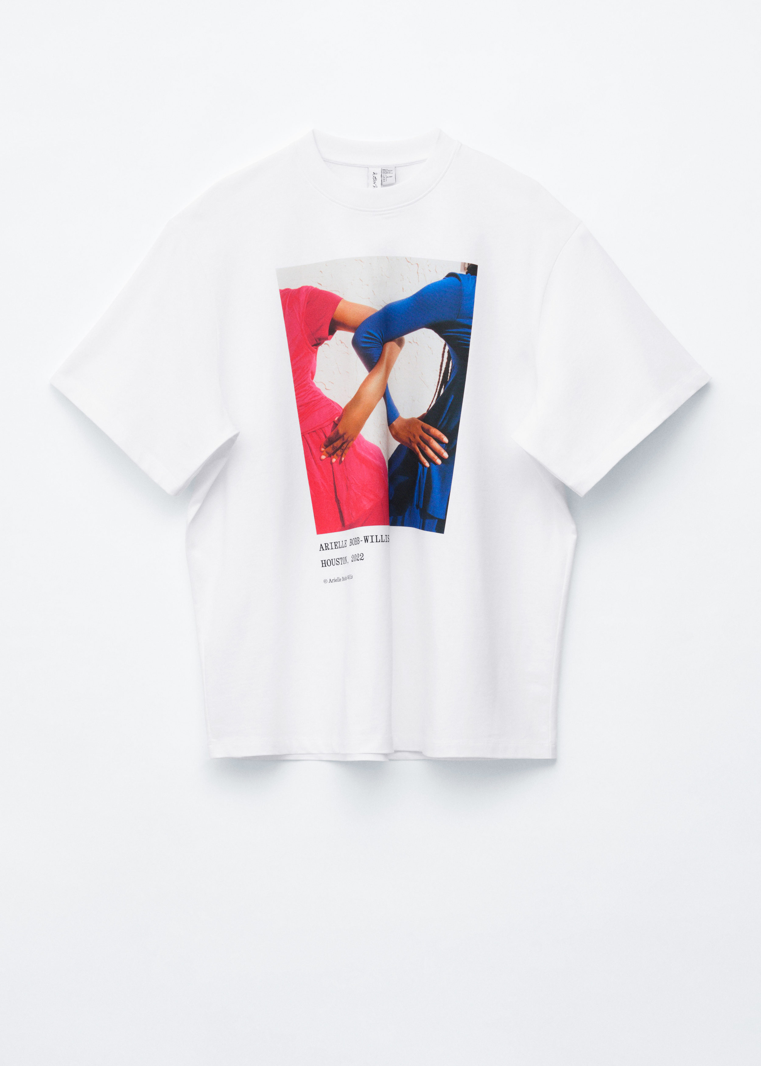 앤아더스토리즈 오버사이즈 프린트 티셔츠의 화이트-포토 프린트컬러 Product입니다.