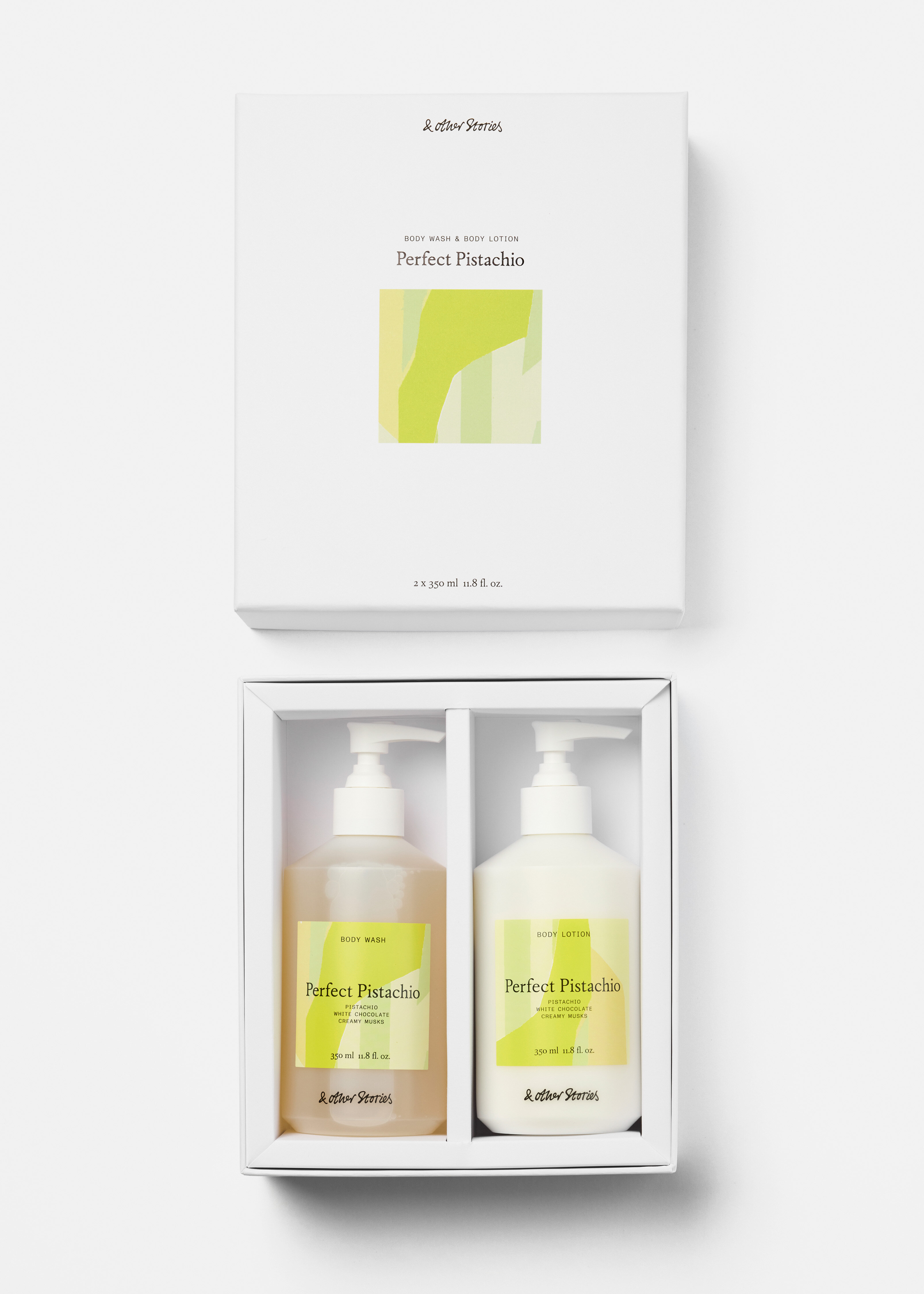 앤아더스토리즈 퍼펙트 피스타치오 바디 워시 & 바디 로션 키트의 퍼펙트 피스타치오컬러 Product입니다.