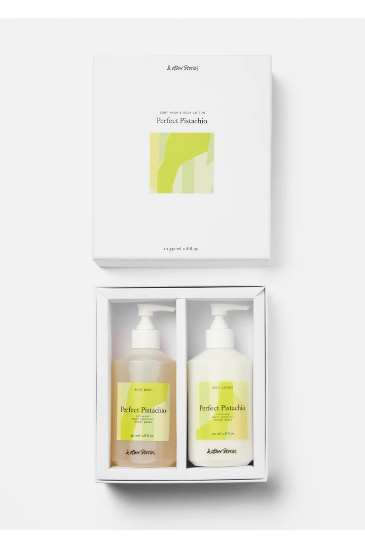 앤아더스토리즈 퍼펙트 피스타치오 바디 워시 & 바디 로션 키트의 퍼펙트 피스타치오컬러 Product입니다.