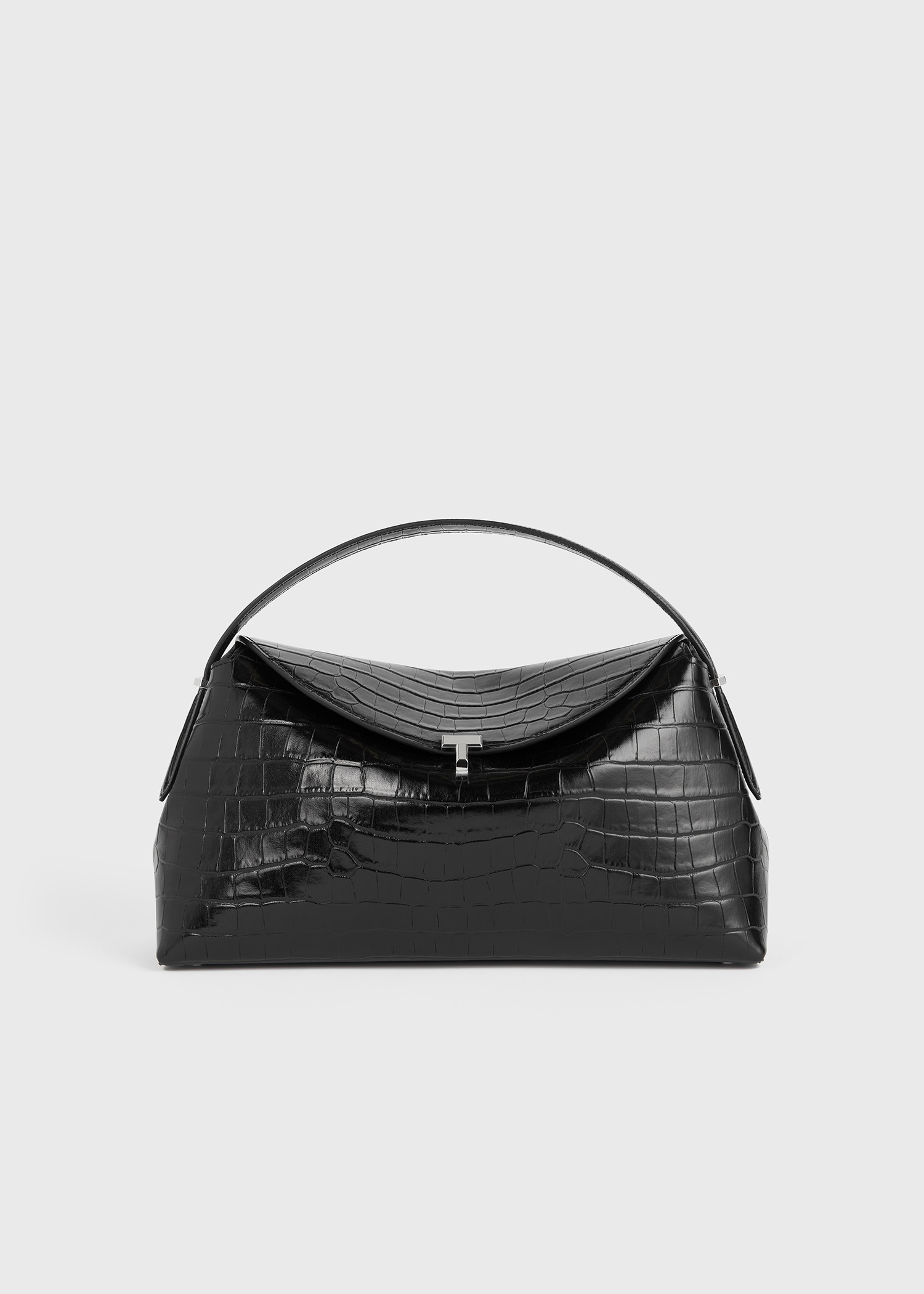 TOTEME 티-락 탑 핸들 블랙 크로코의 블랙 크로코컬러 9번쨰 이미지입니다.