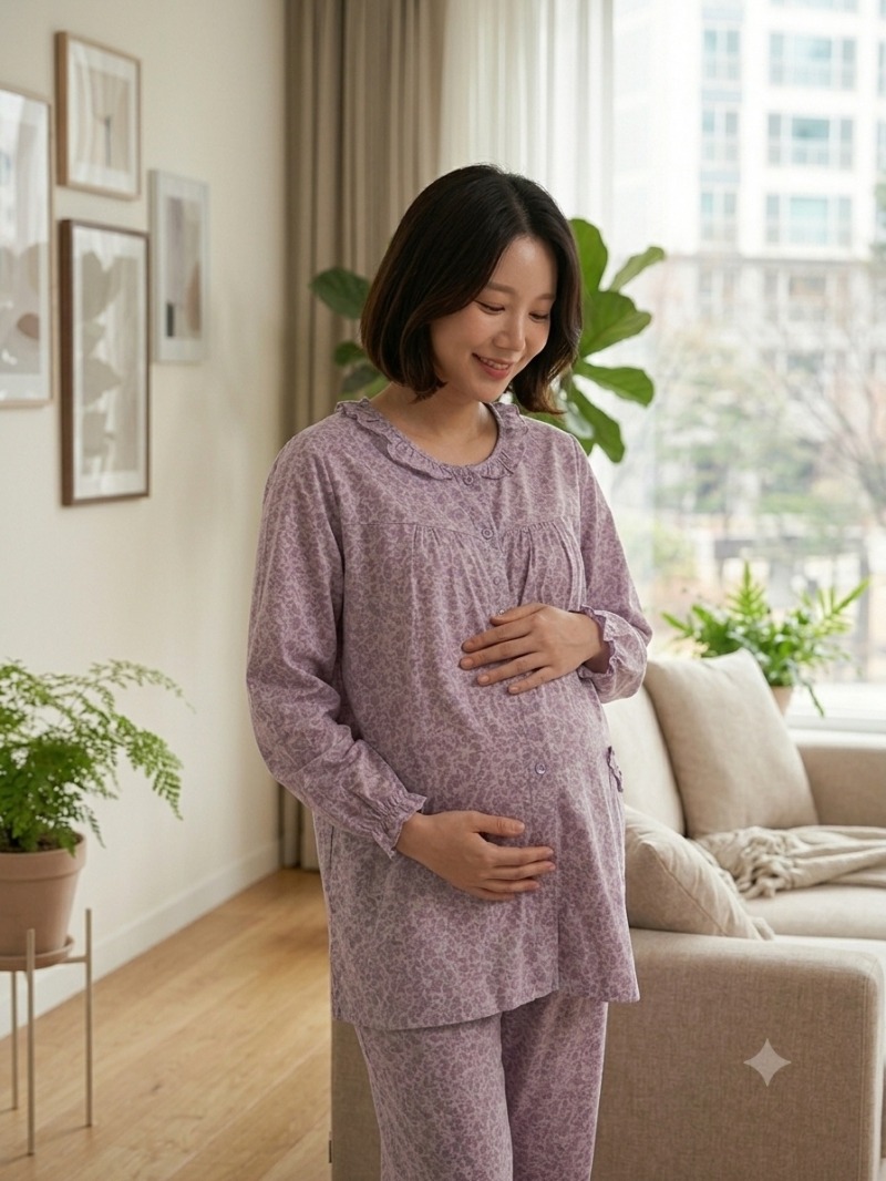 [현대백화점] 임부 면 잔꽃 수유잠옷 상의 RTO109PA RTO109PA +할인쿠폰