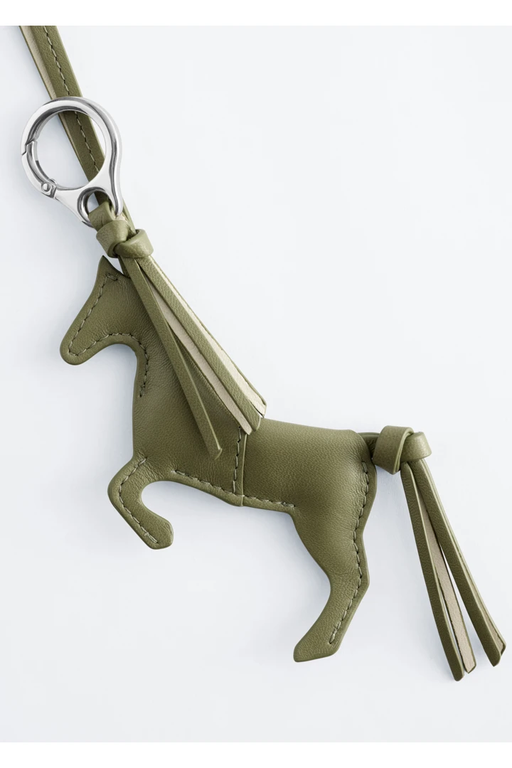 앤아더스토리즈 레더 홀스 백 참의 그린컬러 Product입니다.