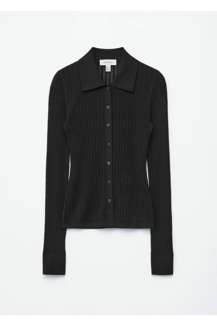 앤아더스토리즈 포인텔 립 폴로 셔츠의 블랙컬러 Product입니다.