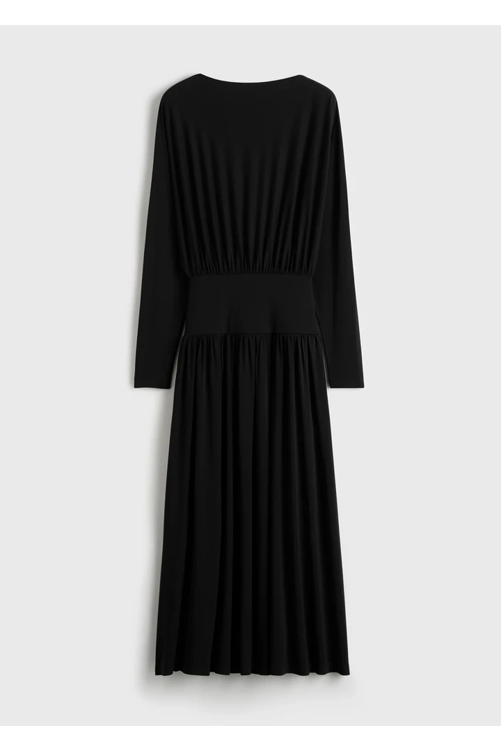 보트넥 저지 드레스 블랙