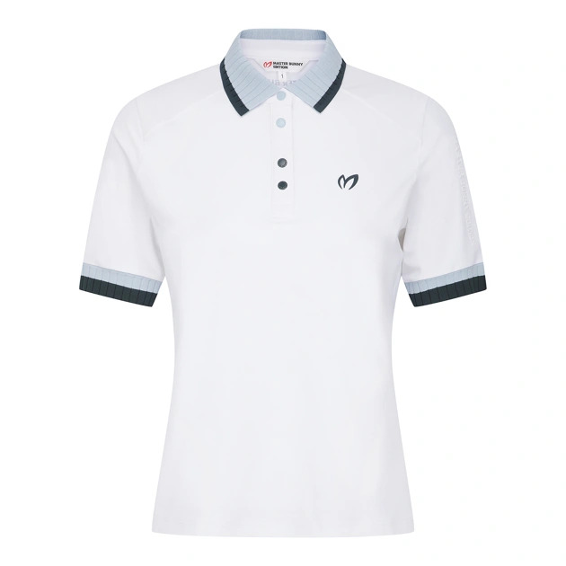 [현대백화점] [H.Point Pay현대백화점카드5%즉시할인~03/29](421F2TO309)여성 리브 니트 카라 커프스 반팔티셔츠 +할인쿠폰