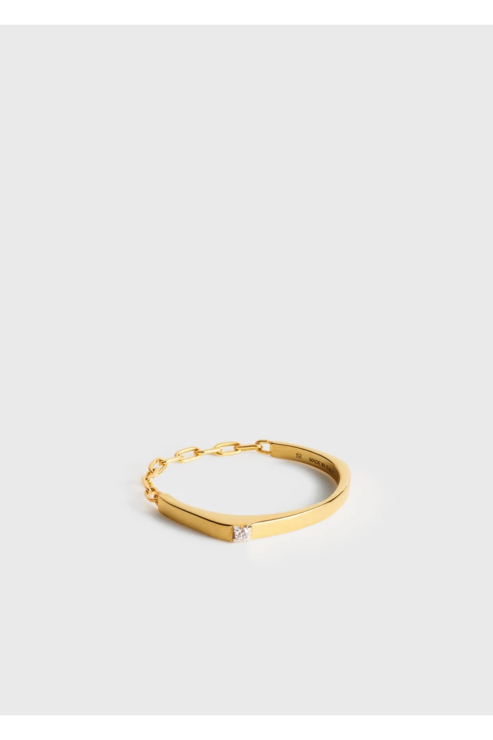 TOTEME 다이아몬드 체인 링 18KT 골드의 골드컬러 3번쨰 이미지입니다.