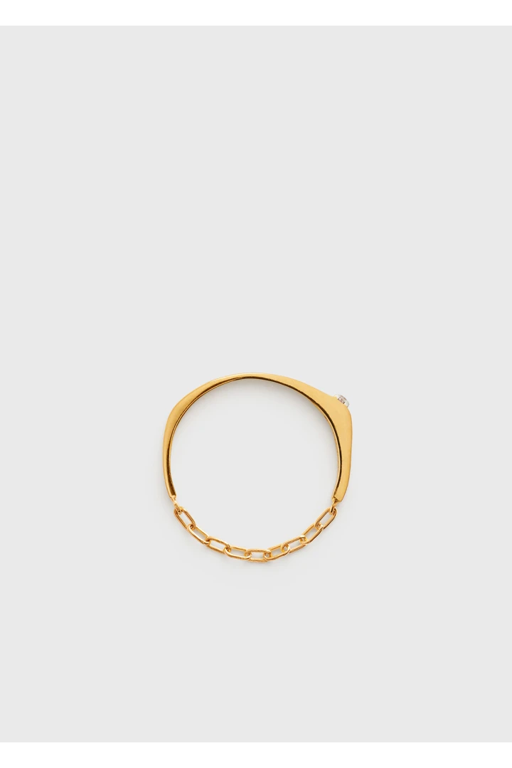 TOTEME 다이아몬드 체인 링 18KT 골드의 골드컬러 4번쨰 이미지입니다.