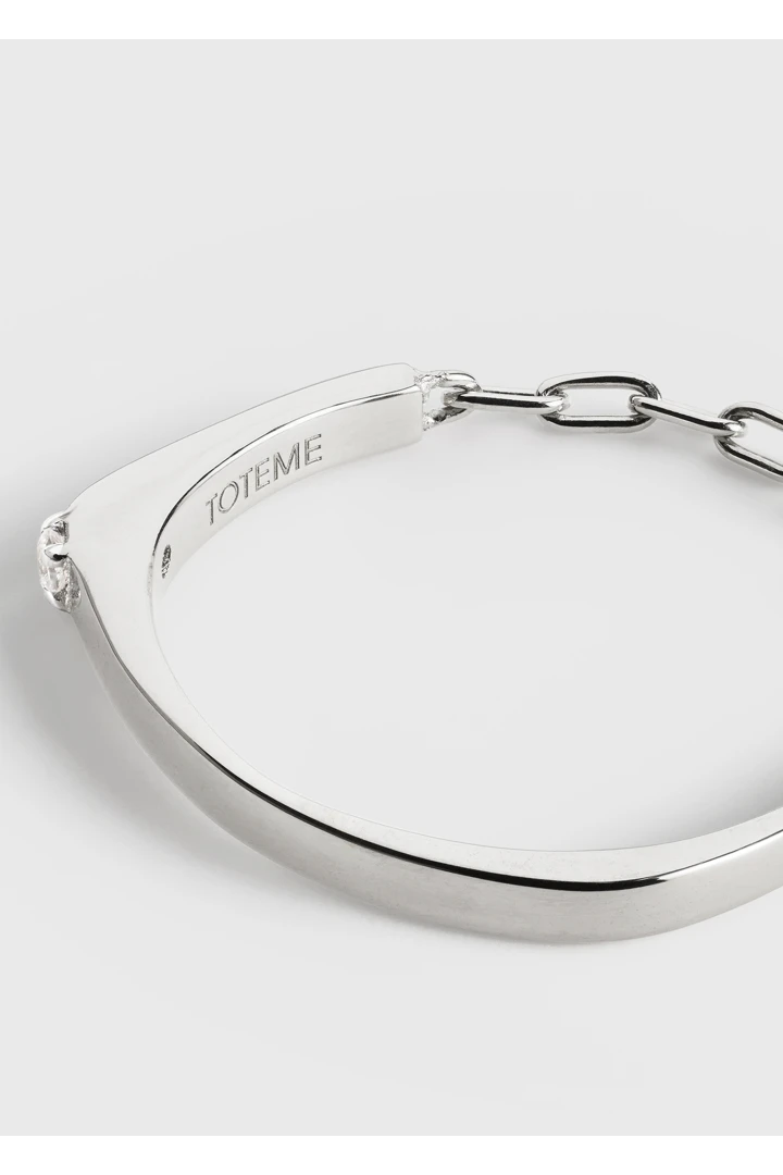 TOTEME 다이아몬드 체인 링 18KT 화이트 골드의 화이트 골드컬러 5번쨰 이미지입니다.