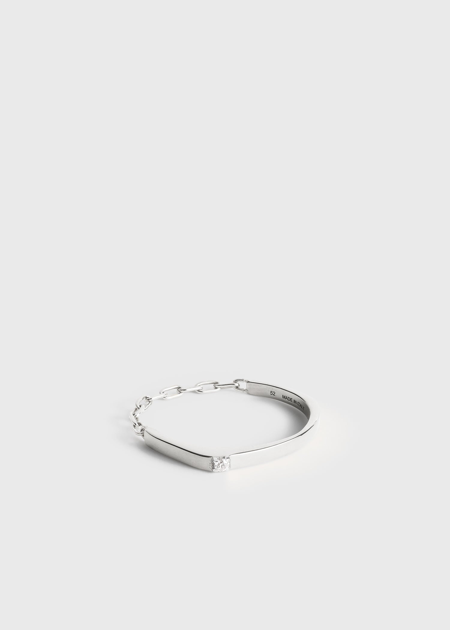 TOTEME 다이아몬드 체인 링 18KT 화이트 골드의 화이트 골드컬러 3번쨰 이미지입니다.