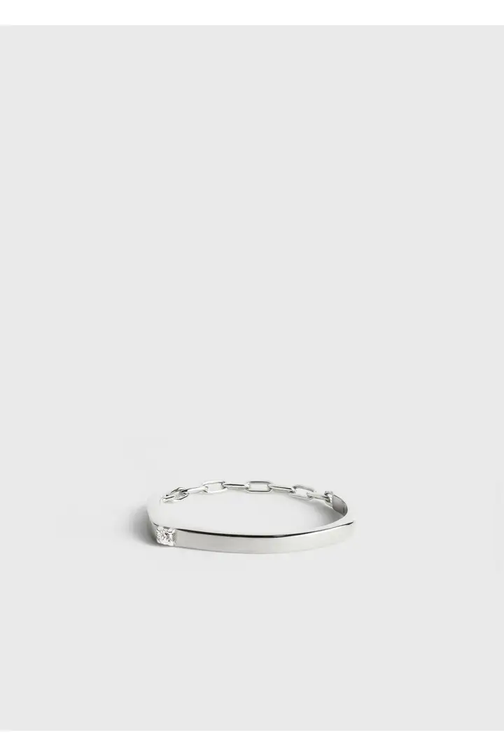 다이아몬드 체인 링 18KT 화이트 골드