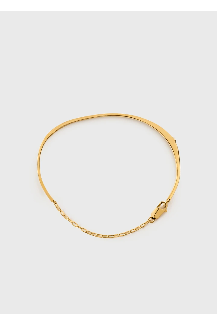 TOTEME 다이아몬드 체인 브레이슬릿 18KT 골드의 골드컬러 5번쨰 이미지입니다.