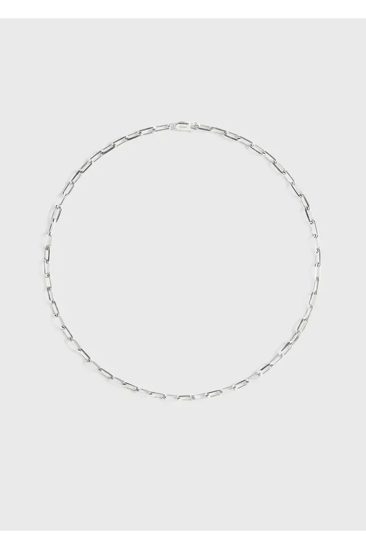 크루-넥 체인 네크리스 18KT 화이트 골드