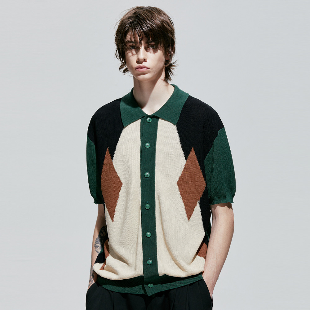 [현대백화점] SSY 포커다이아 하프니트 가디건 그린 23HOT-PK-KNIT-GRN +할인쿠폰